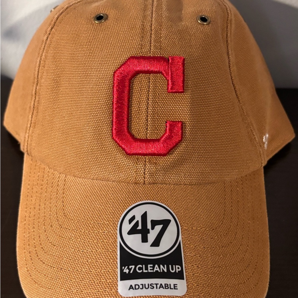 Carhartt X 47 Brand Cleveland Guardians C Logo Hat Adjustable Clean Up Brand New